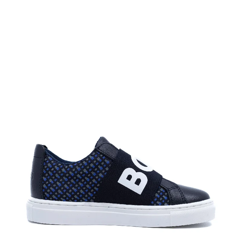 Hugo Boss Navy Logo Elastic Sneaker