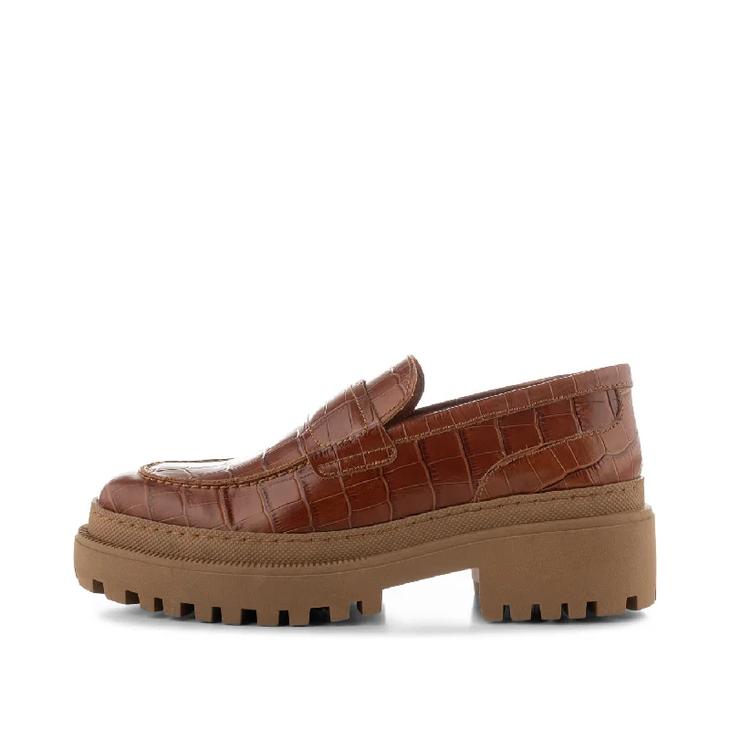 Iona loafer leather - CHESTNUT CROC