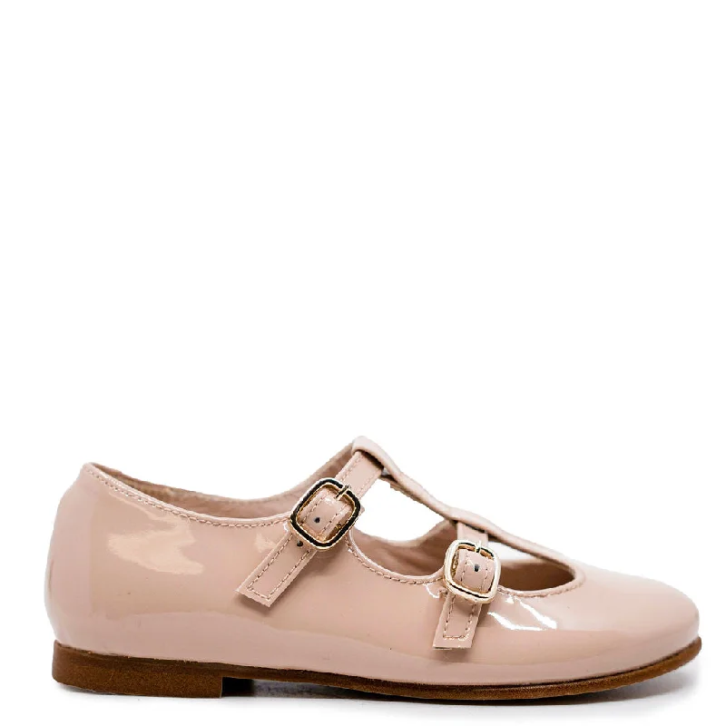 Beberlis Nude Patent Double Strap Mary Jane